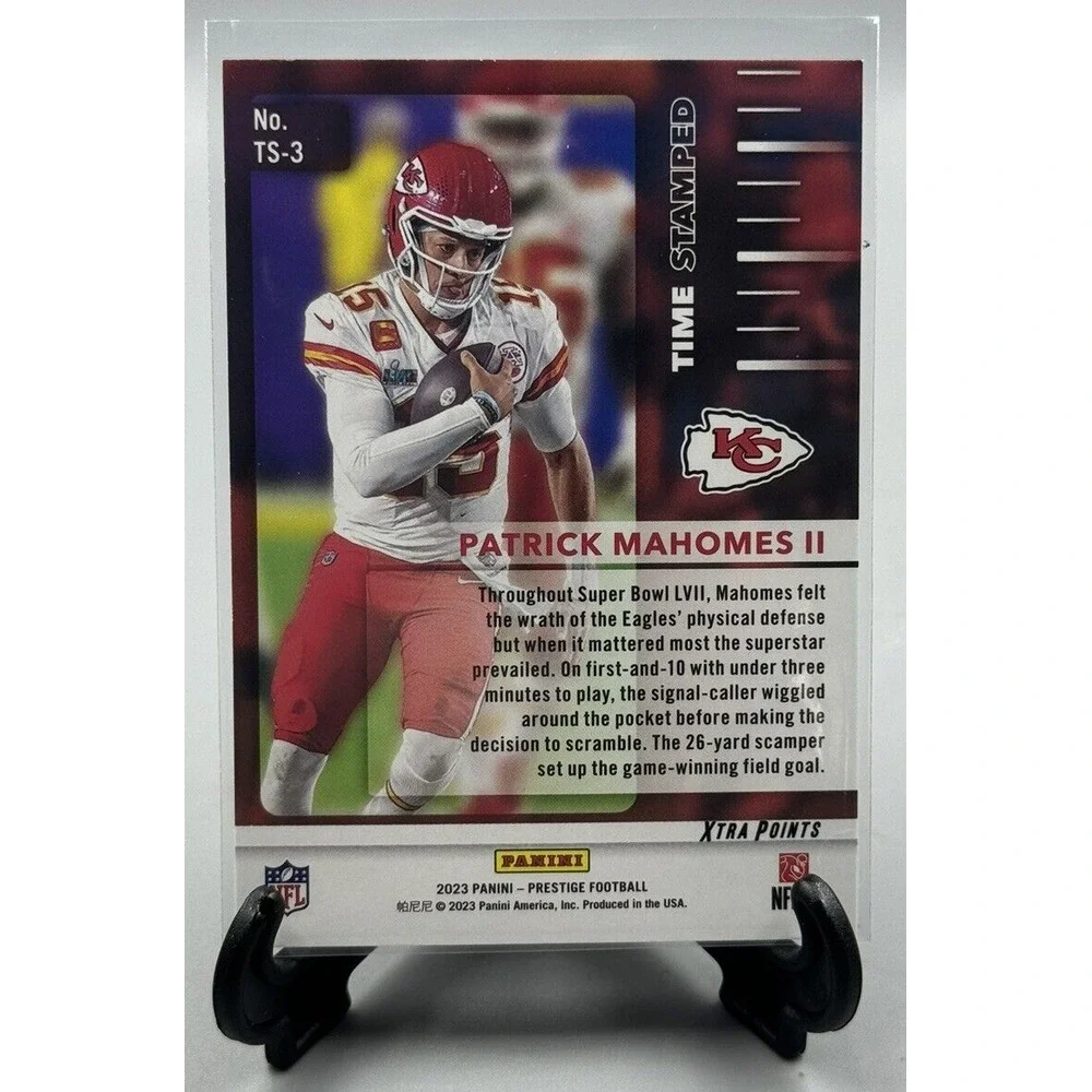 2023 Panini Prestige Time Stamped #TS-3‎ Patrick Mahomes II Kansas City Chiefs